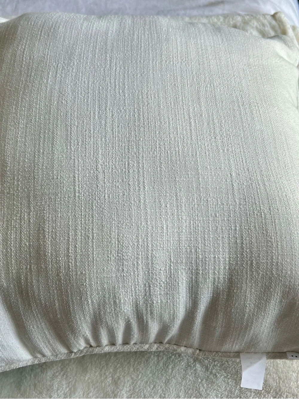 Pottery Barn Green and Cream Sawyer Check Pillow